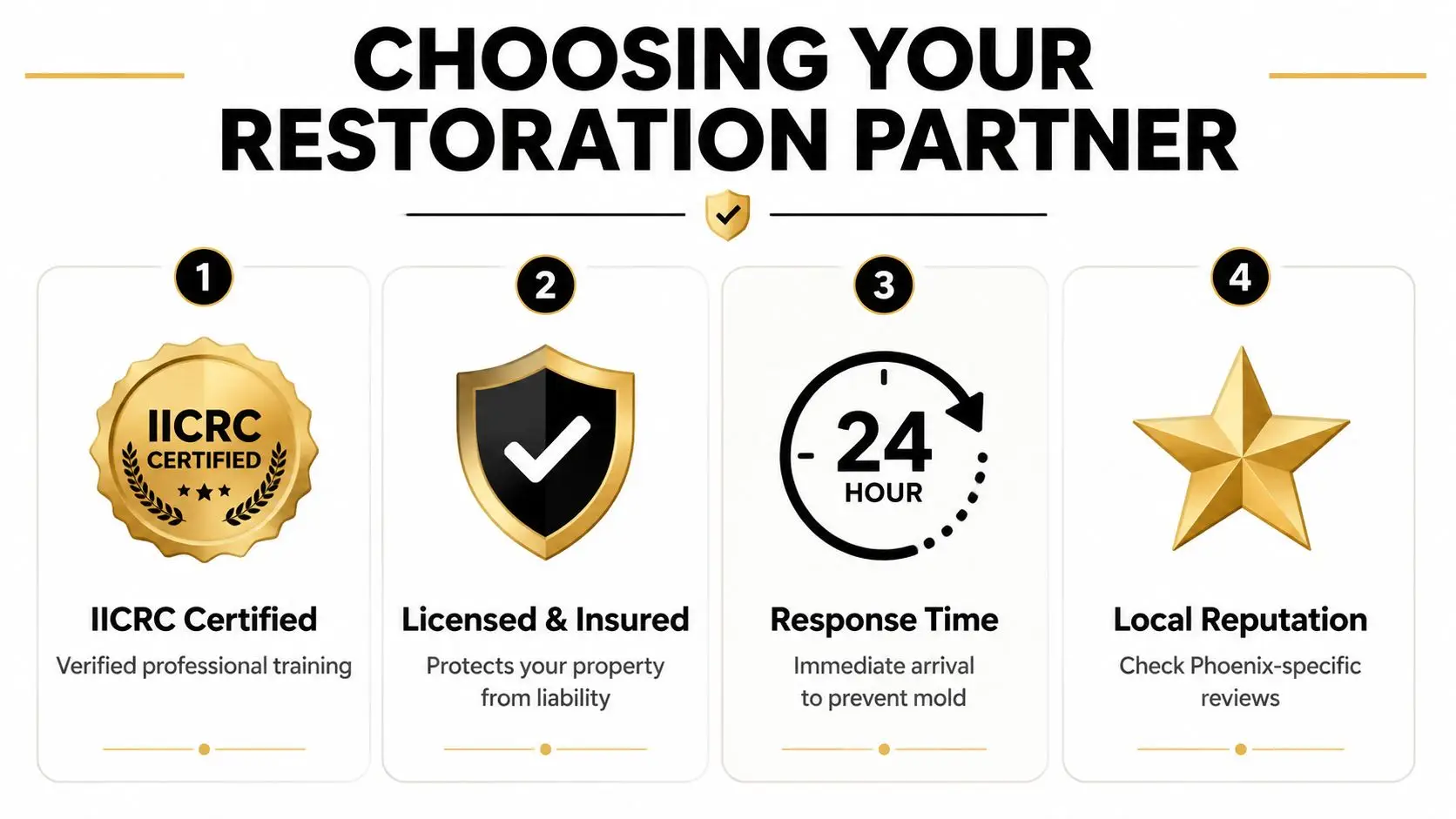 A guide on how to choose a reliable restoration partner, highlighting four essential qualifications for professionals.